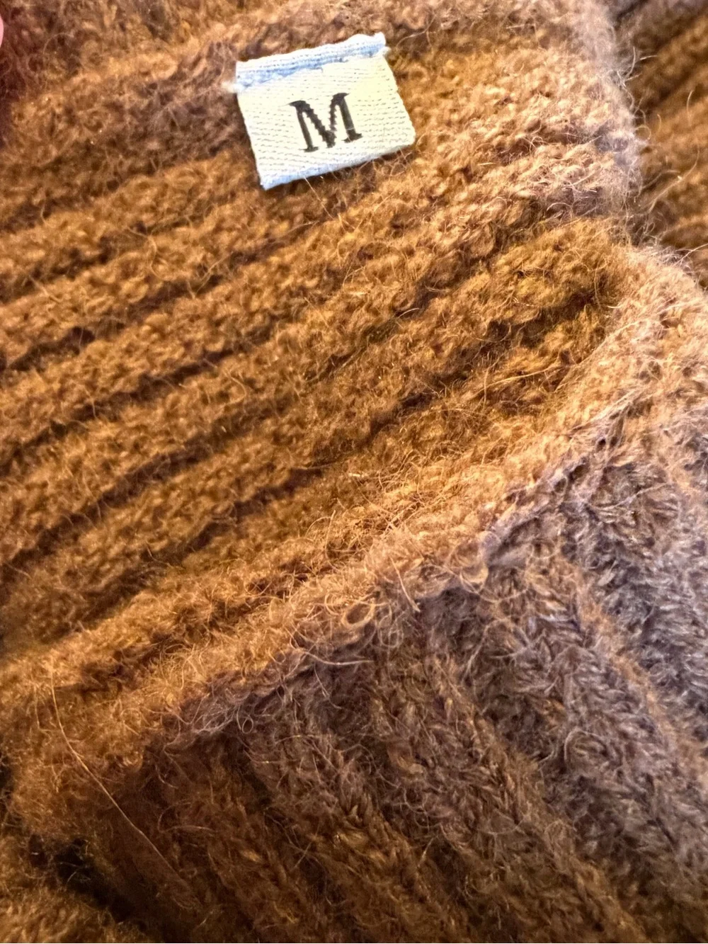 Brown Turtleneck Ribbed Sweater soft winter Medium casual dressy